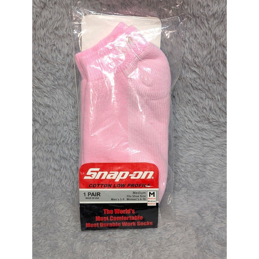 NEW Snap-On Tools USA Womens Pink Cotton Low Profile Socks Size Medium